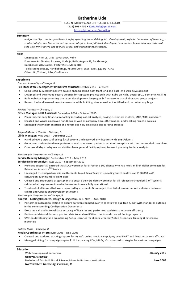 Katherine Ude Resume Photo - Web Developer
